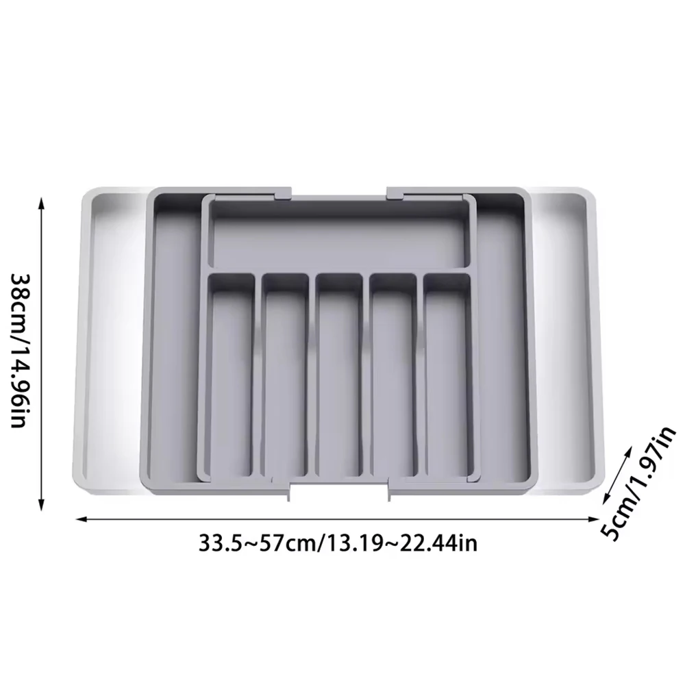 Large Capacity, Convenient And Tidy Expandable Utensil Tray, Expandable Cutlery, Household Cutlery Tray, Drawer Storage Box