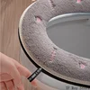 Peach Pattern Thickened Toilet Mat Universal Waterproof Zipper Embroidered Toilet Cover Home Toilet Seat Cushion Four Seasons 3