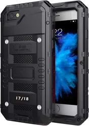 Universal IP68 Waterproof Metal Case - Heavy Duty Durable Aluminum Shockproof & Dropproof Cover - iPhone SE (2020) (Black)