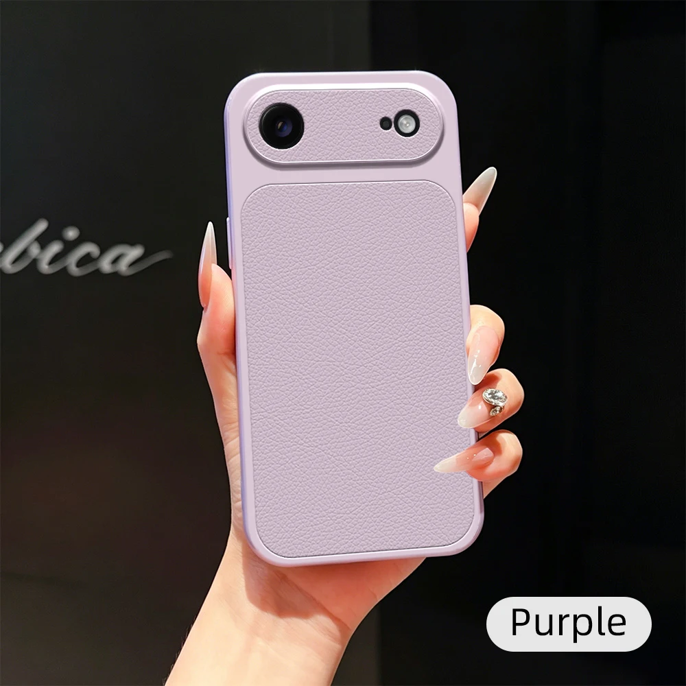 Luxury Leather Matte Back Cover with Lens Protection