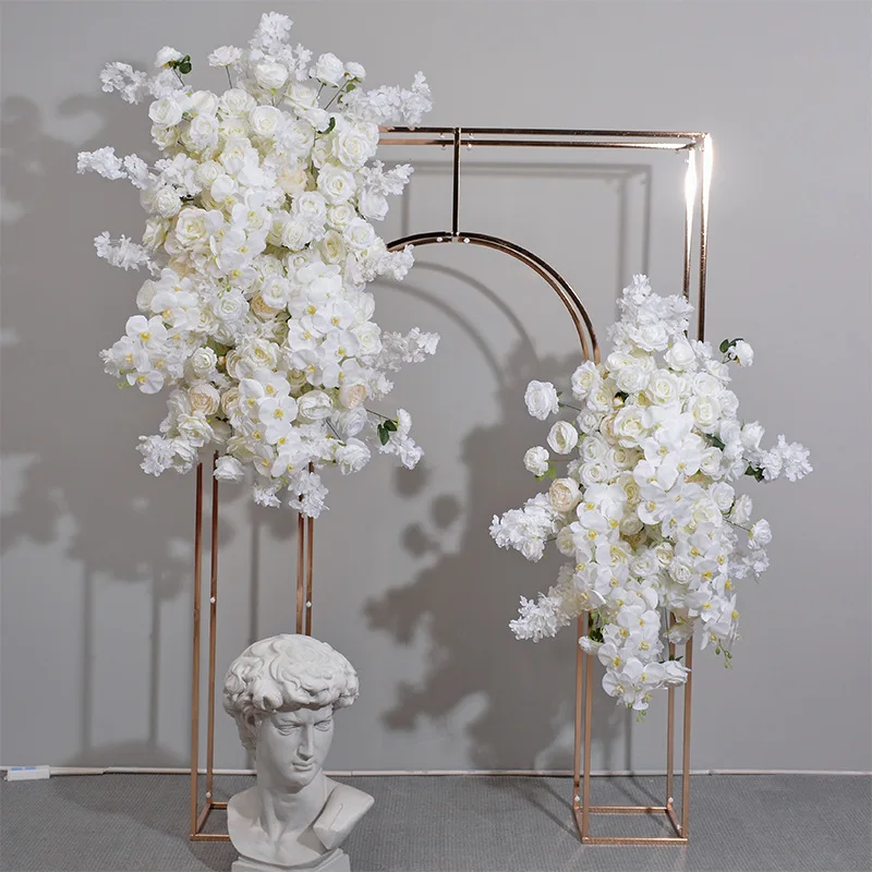 

New cherry blossom hanging flowers wedding backdrop stage arrangement floral archway crockery frame decoration simulation flower