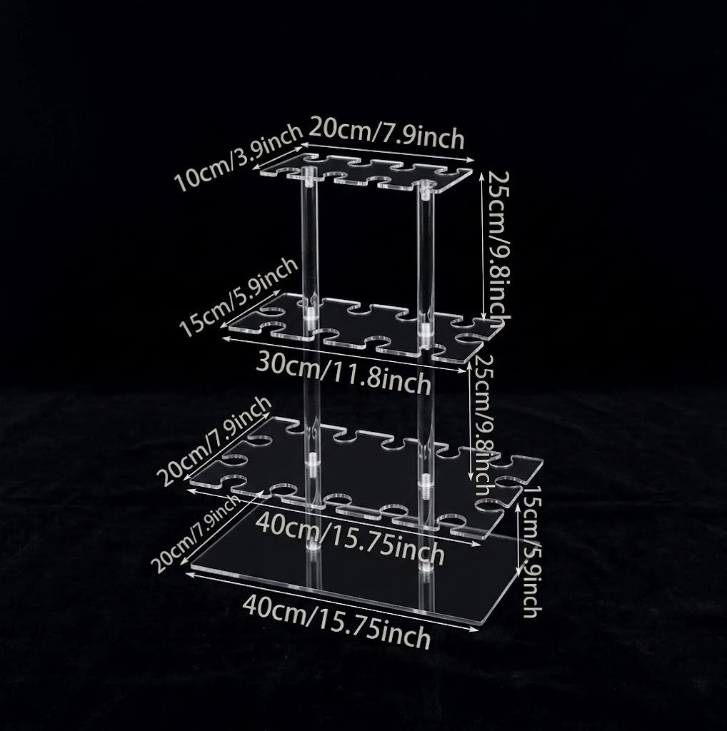 Acrylic Champagne Tower Stand with 32 Slots, 4 Tier Clear Cocktail Glass Tree Stand for Wedding, Champagne Flute Display Holder for Bridal Shower, Baby Shower, Birthday, New Year Party 5