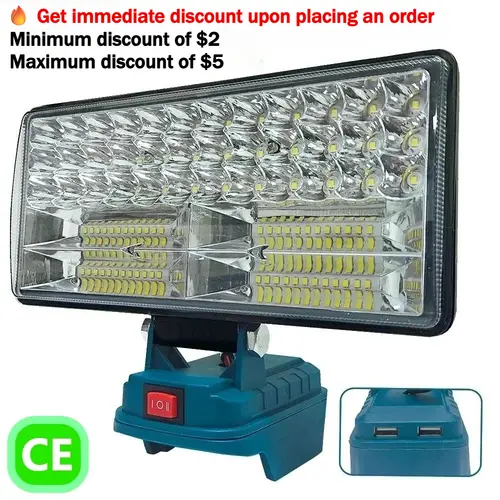 LED Work Light 3/4/8Inch For Makita 14.4V 18V Li-ion Battery Lamp With USB Outdoor Flashlight Lantern Camping Emergency Light