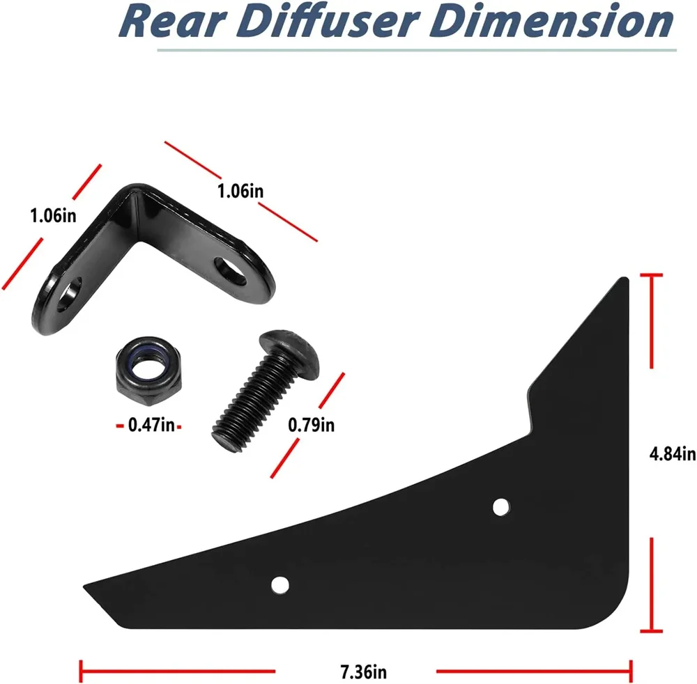 Heckdiffusor V3 5-Flossen-Set, kompatibel mit Dodge Challenger 2015–2022, Lager, Heckstoßstange, Heckstoßstangen-Diffusor, Haifischflossen, 5 Stück/Set – Detail 20