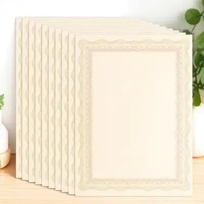 10Pcs 인증서 용지 A4 공백 쓰기 가능 인쇄 가능 인증서 내부 용지 사무실 학교 수상 디플로마 사용