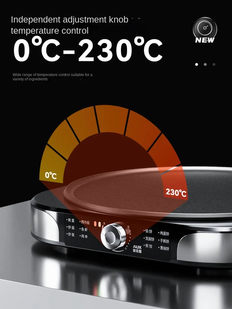 220V Crepe Makers New Grains Griddle Commercial Electricity Pancake Machine Cooking Appliances 2200W Single-side Heating 40CM 5