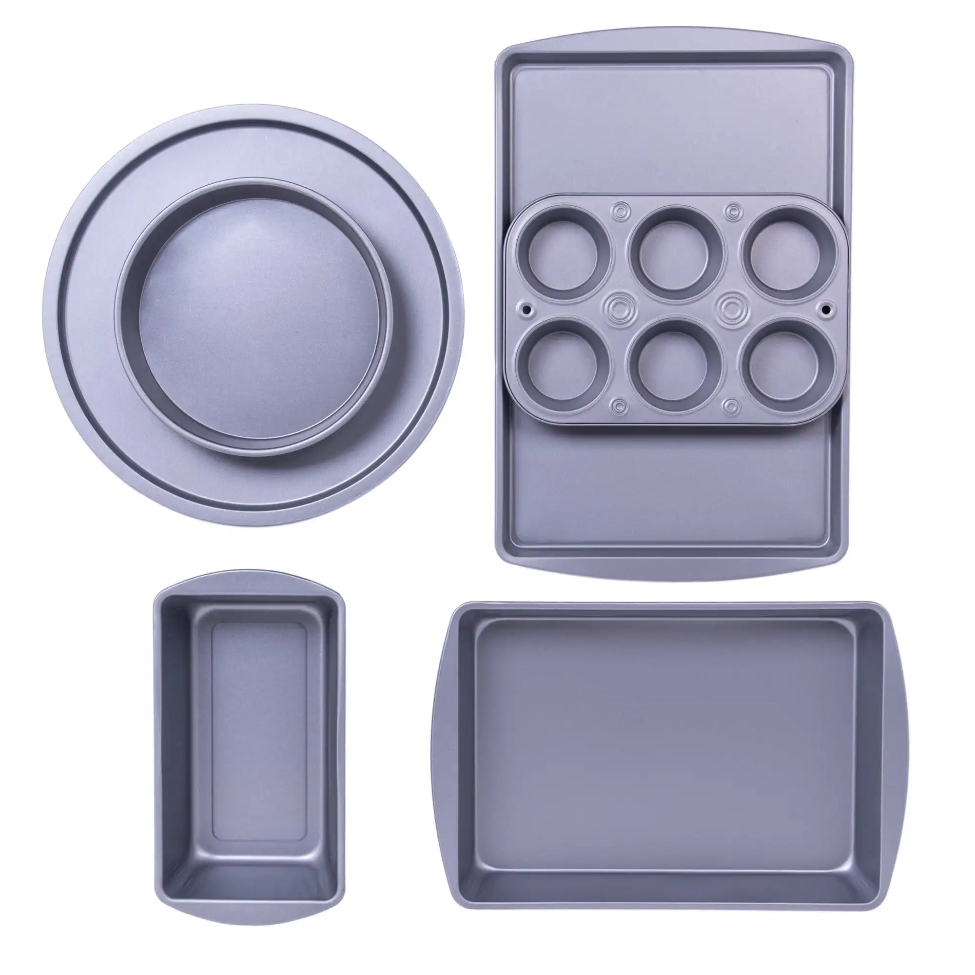 

6-Piece Nonstick Bakeware Set, Muffin Cake & Pizza Pans accessoires de cuisine dessert stand pancake dispenser