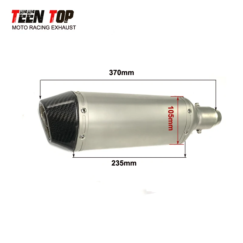 370mm Universal Motorcycle Muffler Carbon Fiber Exhaust For Benelli TRK 502 502C BJ600 Tornado 302R Sistemi Di Scarico Pitbike - Image 4