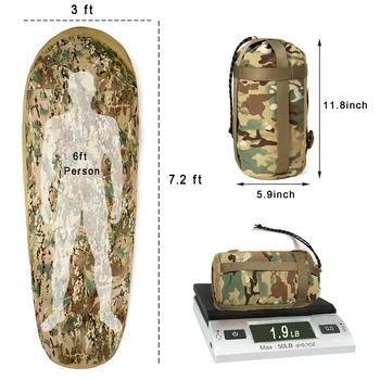 Military Modular Sleeping System - Outdoor Camping Supplies - Waterproof Outer Shell Multicam Sleeping Bag 5