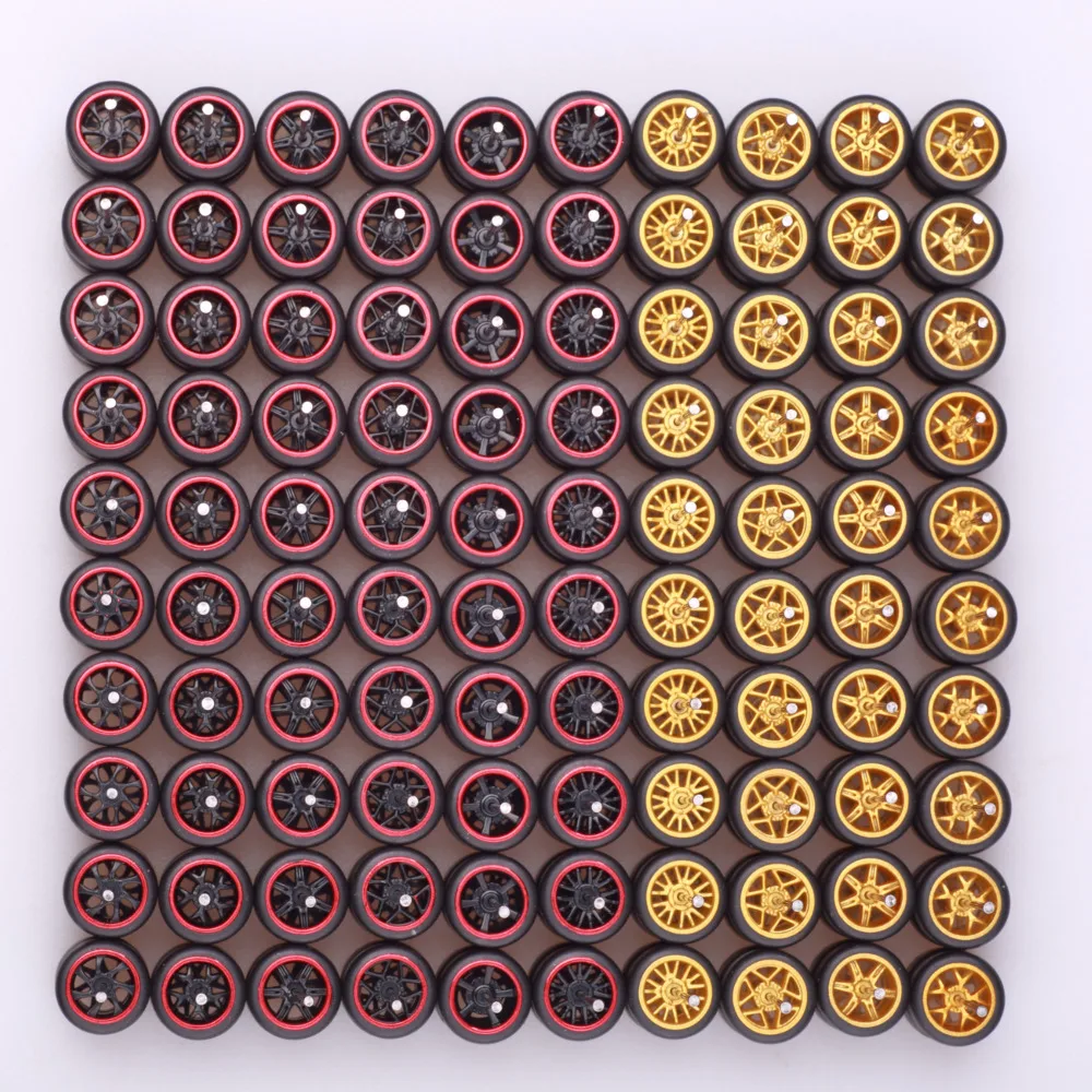 5Sets164AlloyCarWheelsWithRubberTiresModelCarModifiedParts