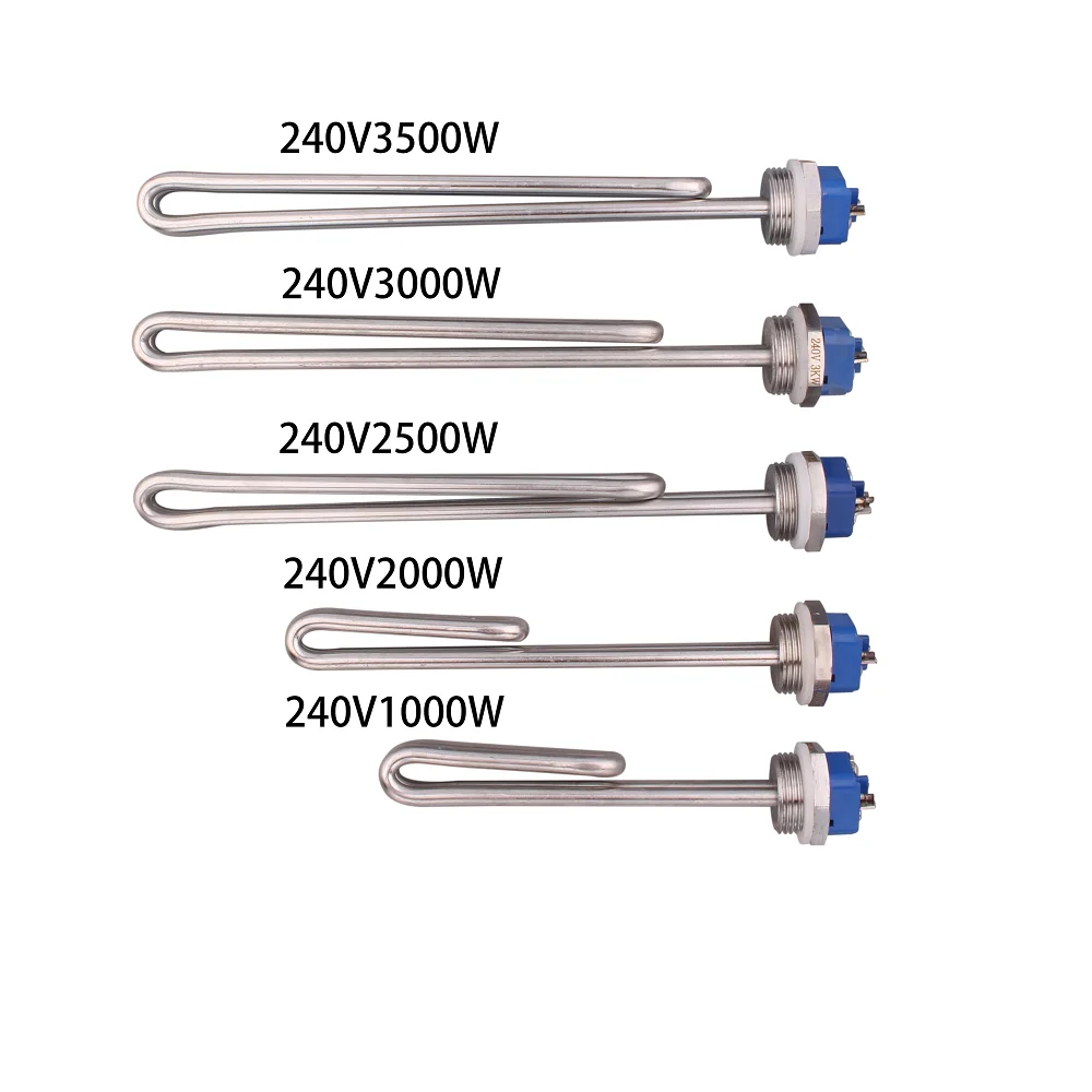 DERNORD 240V Electric Heating Element Immersion Foldback Type SUS304 Water  Boiler Heater With 1 INCH BSP Thread 1/2/2.5/3/3.5KW - AliExpress