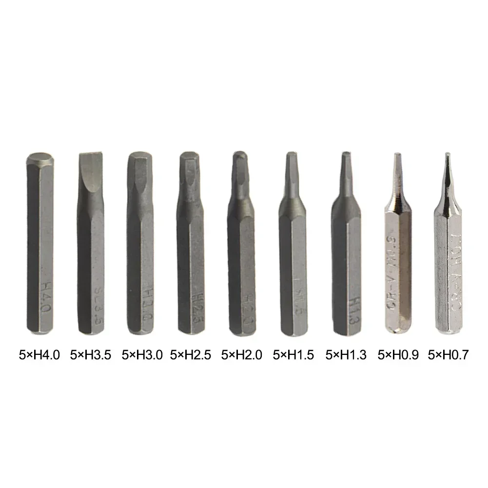 5 stücke Sechskant-schraubendreher Bit H4 × 28mm Kleine Sechskant-schraubendreher-bits H 0,7 H 0,9 H1,5 H 2 H3 H4 4mm Sechskantschaft Sechskant-schraubendreher Bit Heißer Verkauf