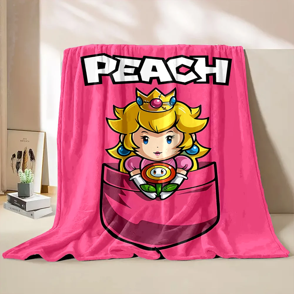 Super Mario Princess Peach Printed Soft Fluffy Throw Blanket Air Condition Sleeping Cover Bedding Throws Bed Sheet for Kid Gift