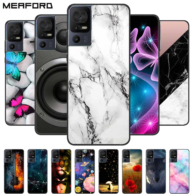 Per Tcl 40 Se Custodia Tcl 40Se Marble Paintied Custodia Posteriore In Silicone Morbido Per Tcl 40 Se Cover Tcl40Se 6.75 "Gusci Protettivi Per Telefon
