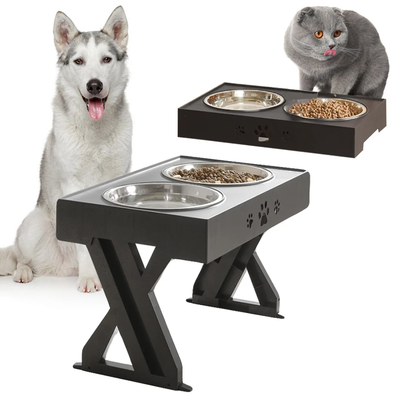 Dog Double Bowls Stand Height Adjustable Dogs Cats Lift Table Feeders Pet  Feeding Bowl Medium Big Dog Elevated Food Water Dish - AliExpress