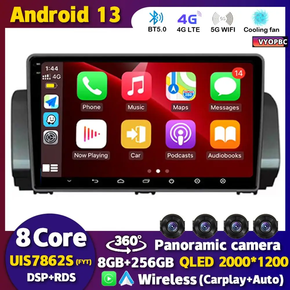 

Android 13 Auto Carplay 4G+WIFI Car Radio For Renault Sandero 2021 Multimedia Stereo Video Player Navigation GPS 360 Camera QLED