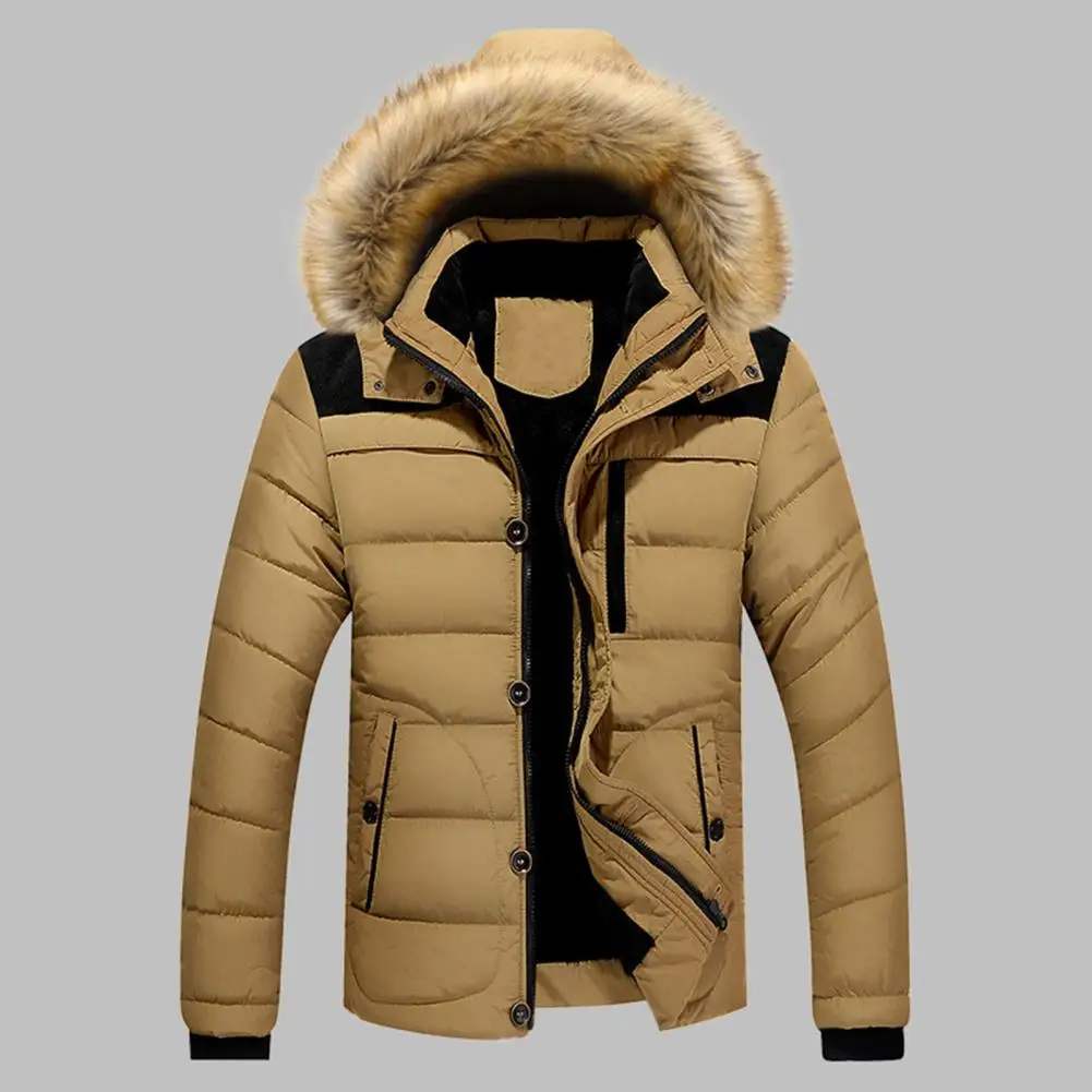

Men's Winter Hooded Down Coat Extra Thick Highly Warm Padded High Collar Men Jacket for Outdoor Men's Feather Parker Warm Coat