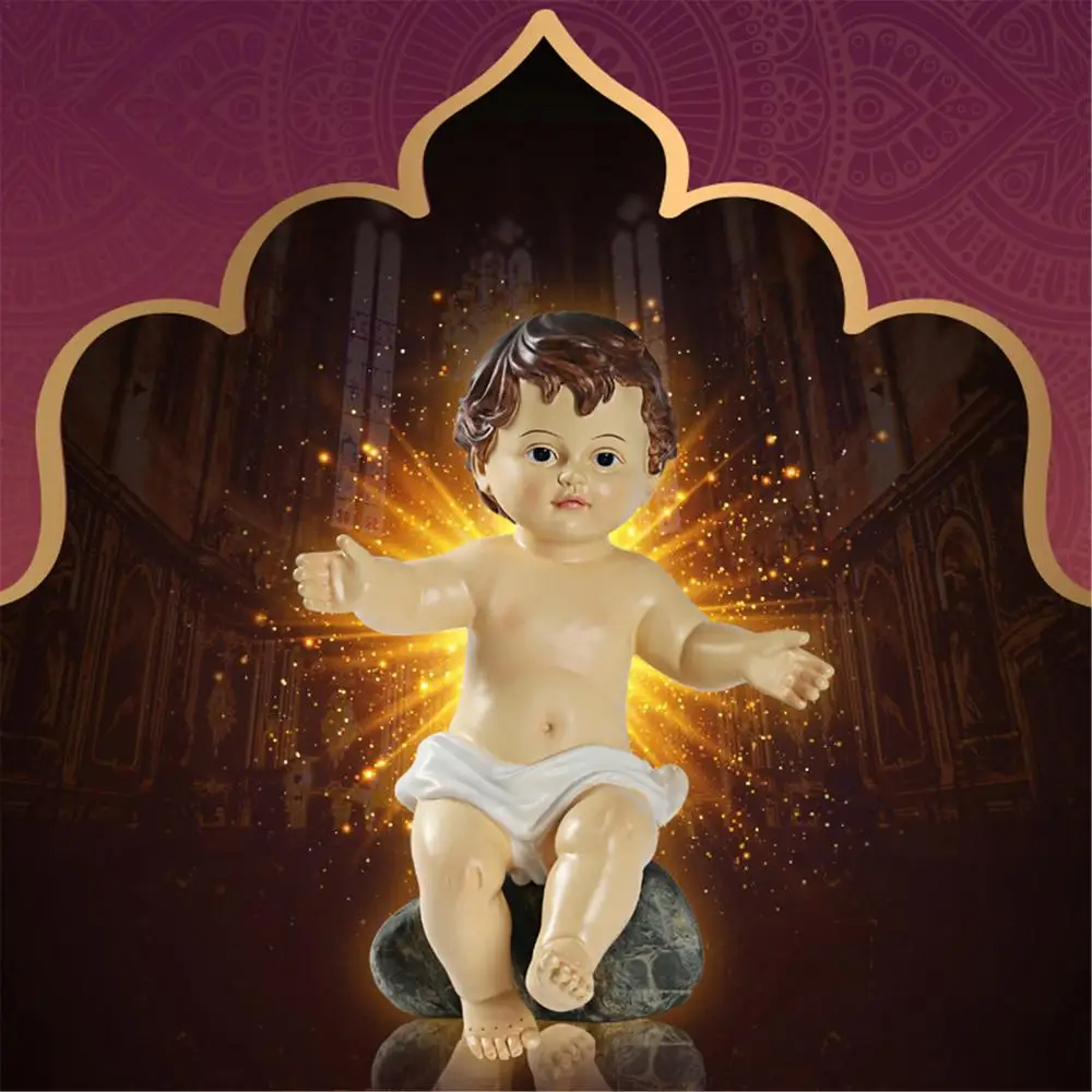 Description Picture 5 of itemJesus Figurine Statue Religious Nativity Holy Ornament Child Home Figurines Adornment Figure Christ Model Resin Crafts Souvenirs