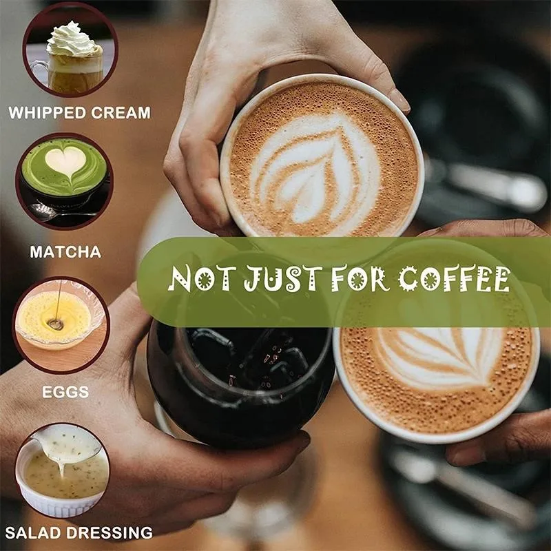 Pawfly Mousseur à Lait Réversible Mousseur à Main Avec Fouet