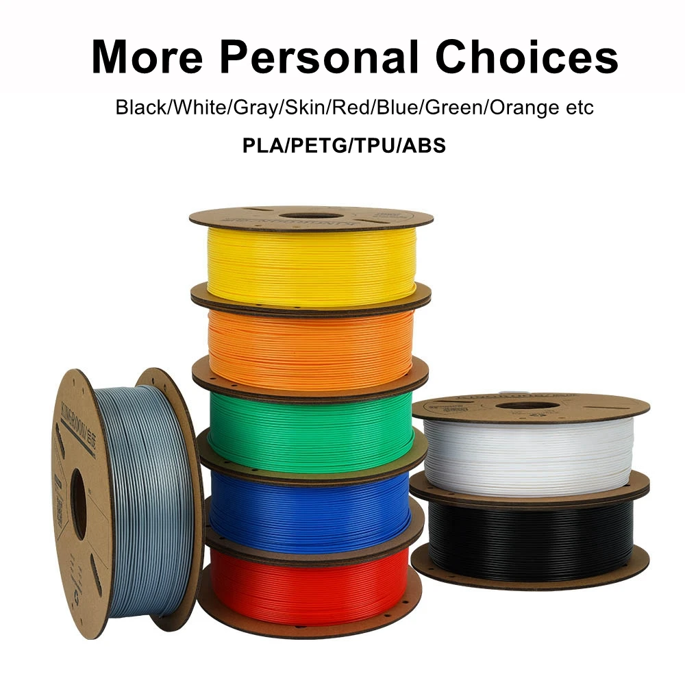 킹룬 표준 1KG PLA PETG TPU ABS 필라멘트 1.75mm +/- 0.03mm 기포 없음 3D 프린터 플라스틱, 랜덤 스풀