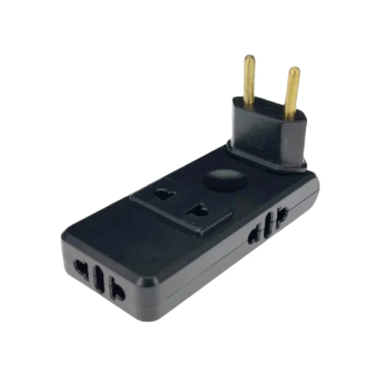 Compact 4-in-1 EU Travel Power Adapter with 180-Degree Plug Rotation