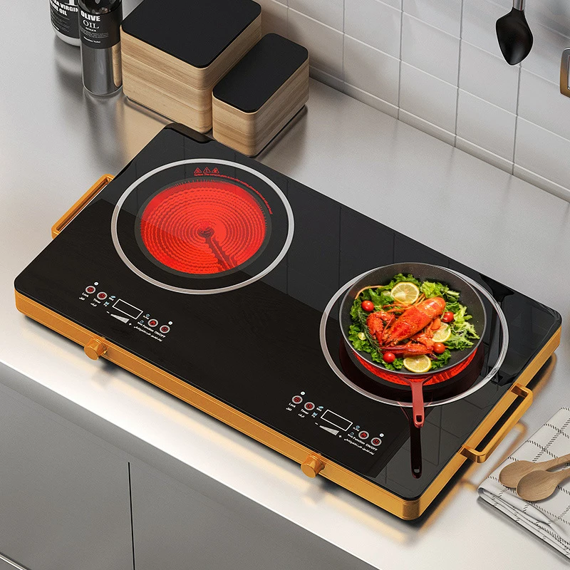 Gas Stove Household Double Able Induction Hob Electric Ceramics Cooker  Intelligent High Power Fire Boiler Waterproof Burner - AliExpress