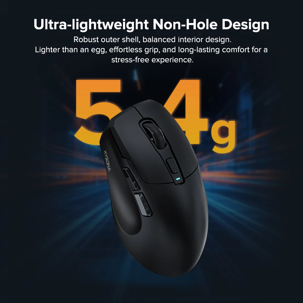 KYSONA Uranus SE PAW3311 Bluetooth Mouse Triple Mode Connectivity Ultra-Light Gaming Mouse 1KHz Polling Rate For Laptop PC