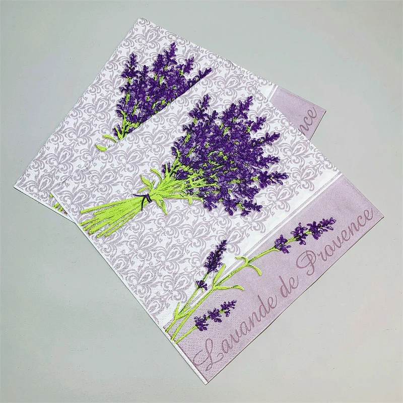 Decoupage Paper Napkins of Postmarks Roses and Butterfly -Cocktail