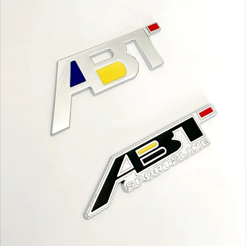 아우디 Q3 Q5 Q7 A3 A4 A5 A6 B6 B8 C6 C5 용 3D 메탈 ABT 프론트 그릴 리어 트렁크 펜더 엠블럼 배지 스티커 데칼