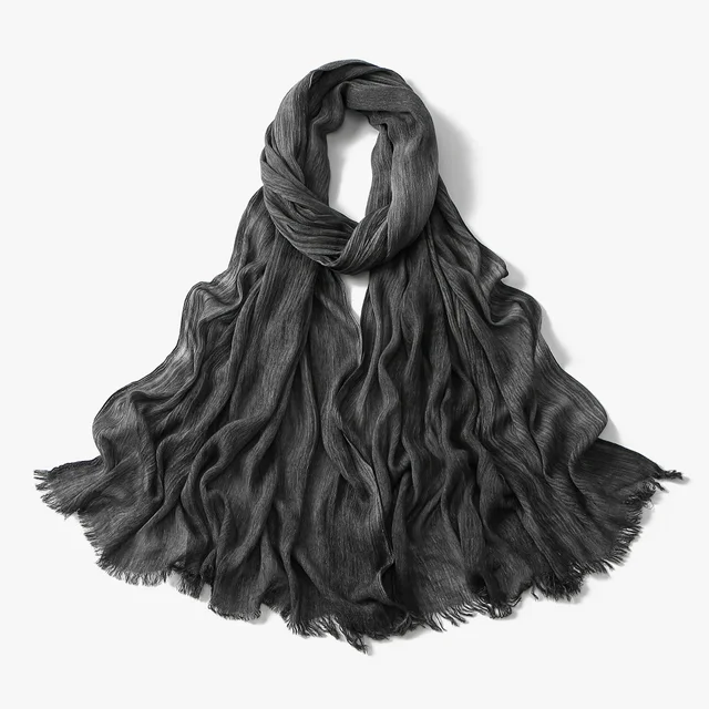 Écharpe Hijab Royan en coton froissé pour femmes musulmanes, châles longs et doux islamiques, enveloppes courtes à pampilles, accessoires Bufanda