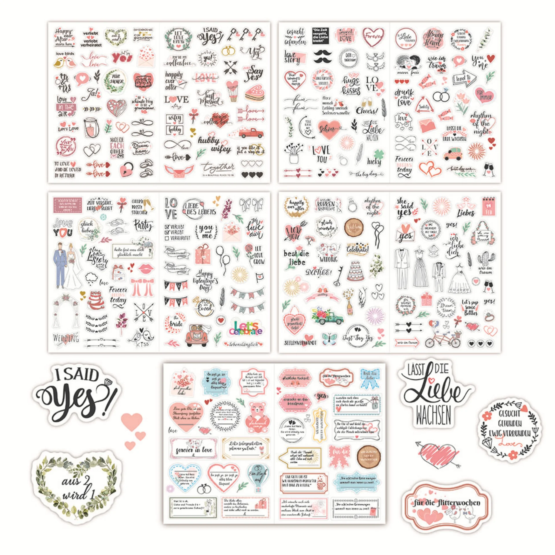 Love Stickers Scrapbook Stickers Custom Stickers Wedding Guest Book Stickers  