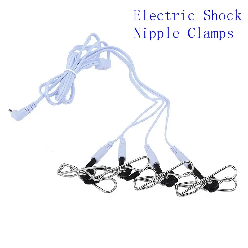 Electric Sex Toys Electric Shock Nipple Clamps Sex Products Medical Themed Toys Clitoris Stimulator Massager Metal Breast Clip Sex Toys for Women