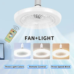 Modern Ceiling Fan with Light and Remote Control - Silent 30W Electric Fan - AC 85 - 265V (E27 Fan Light)