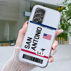 Vintage New York Airplane Ticket Art Phone Case Cover - Samsung A52 (B1)