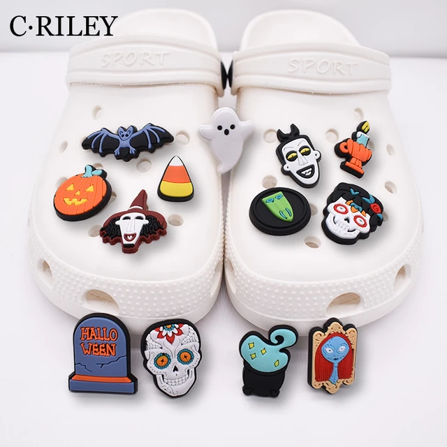 Ghost Dog Clog Charm - Croc Jibbitz Zero Nightmare Before Christmas White  with Black Background