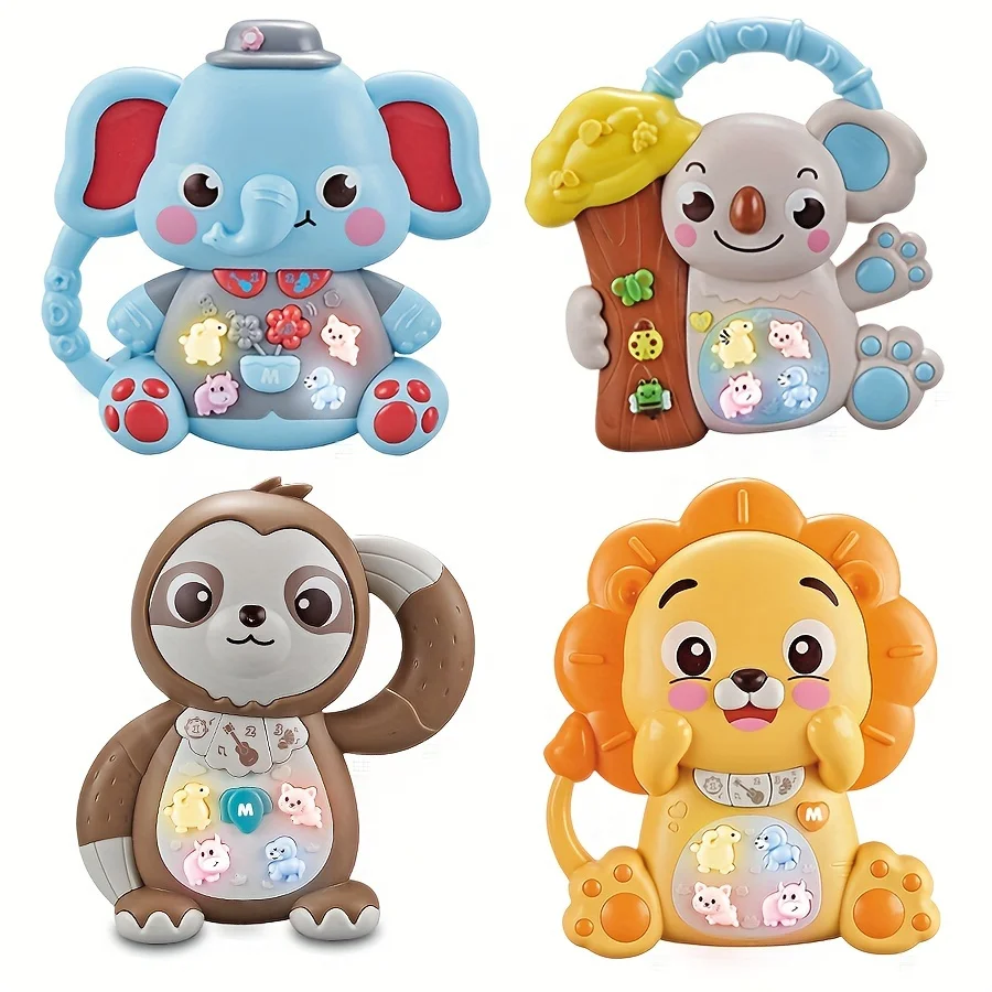 Musical Toys for Toddlers Kora Elephant Lion Baby Piano Light Up Musical Toys Baby Girl Toys Toddler Early Education Baby Toys 2