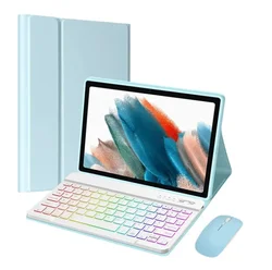 Premium Bluetooth Magnetic Keyboard Case with Backlight for Portuguese Keyboard (Blue 2)