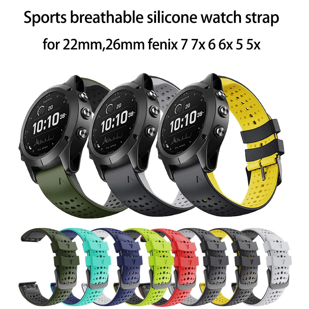 Per Garmin Fenix6 6Xpro Cinturino Per Orologio In Silicone Traspirante Garmin 945 955 Instinct 2 Cinturino Per Orologio Di Ricambio Sportivo