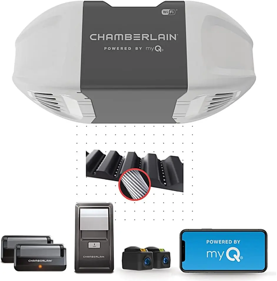 Smart Quiet Belt Drive Garage Door Opener, Gray