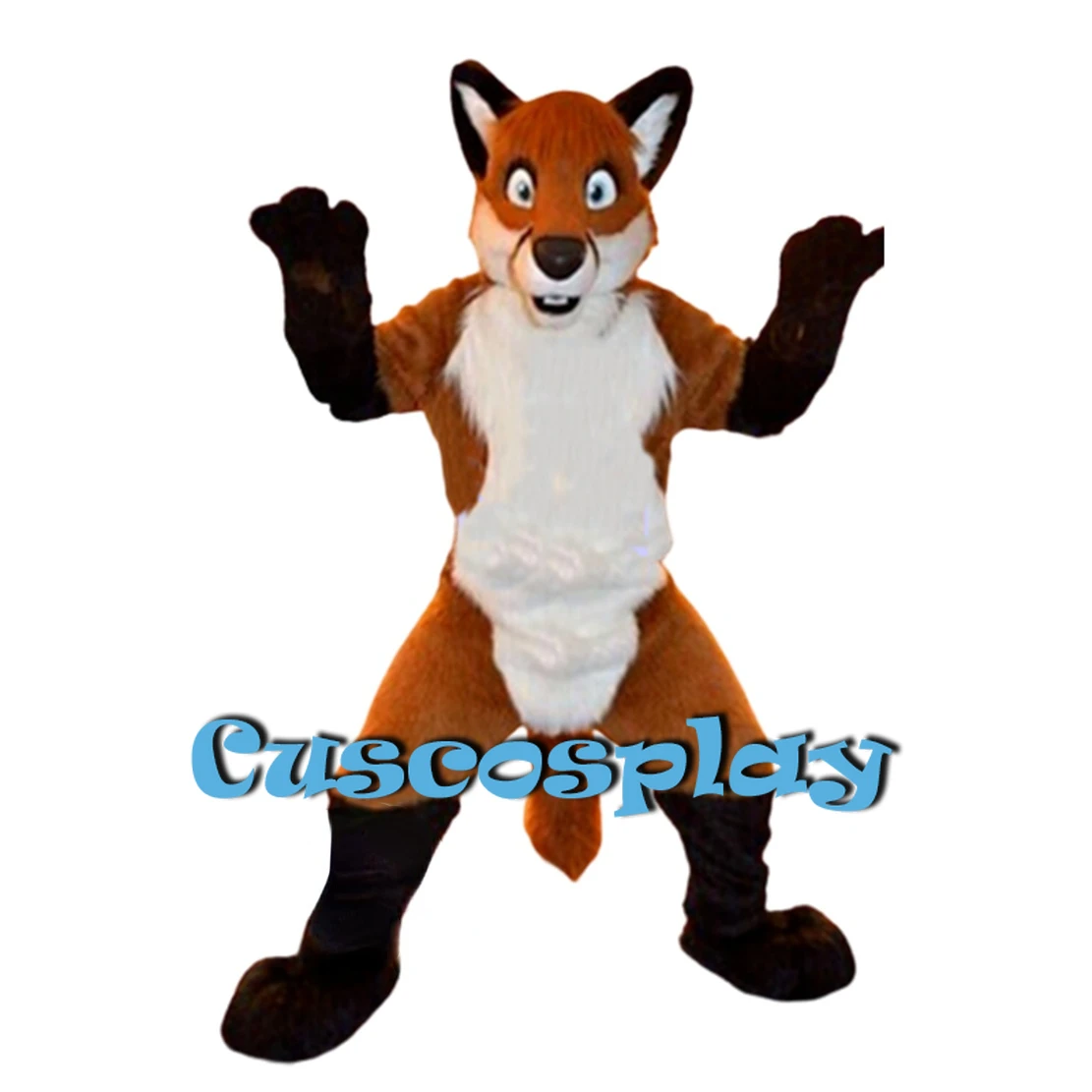 

Long Fur Furry Brown Mascot Costumes Wolf Husky Dog Fox Fursuit Mascot Fancy Party Dress Halloween Costumes Adult Size