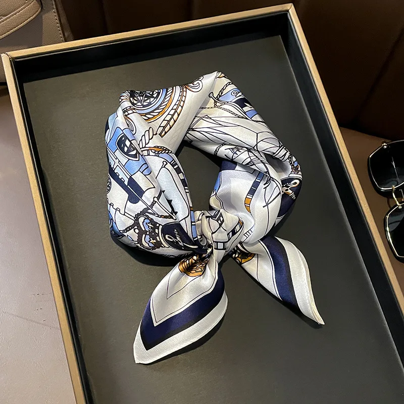 

100% Silk Scarf Women Mulberry Headband Spring Square Fashion Print Hair Foulard Female Lady Shawl Wraps Hijab Bandana Scarves
