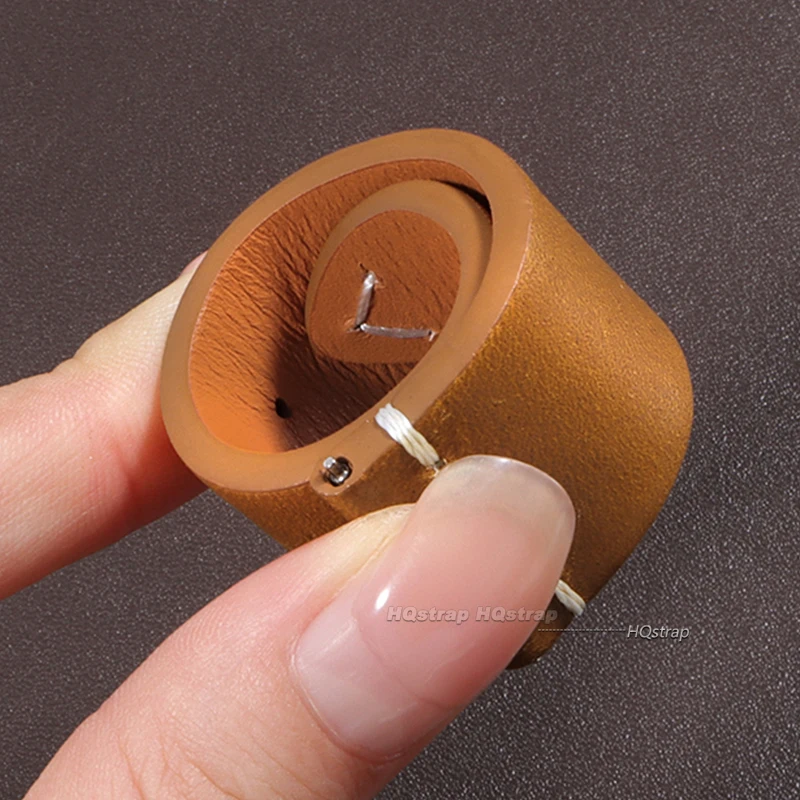 Elegant Genuine Leather Quick Release Watch Band - Unisex Versatile Strap Replacement