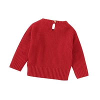 Solid Color Long Sleeve O-neck Knitted Acrylic 3-24 Months Newborn Baby Boy&Girls Red Sweaters Soft Infant Toddler Sweatershirt 2