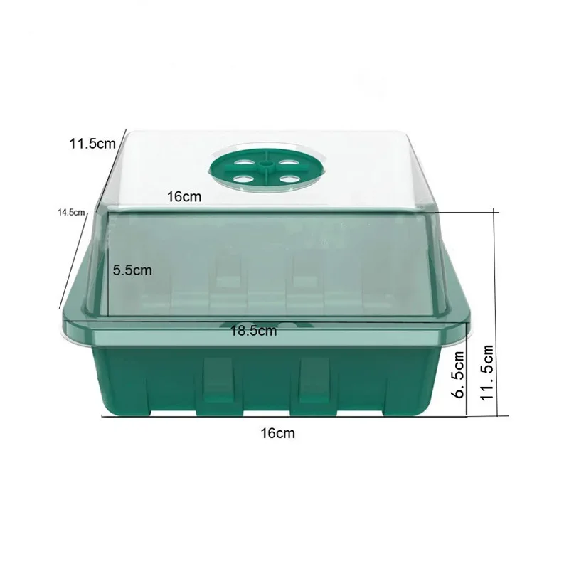 12Grids Seedling Trays Seed Starter Kit Mini Propagator Plant Grow Kit with Humidity Vented Domes and Base for Seeds Starting