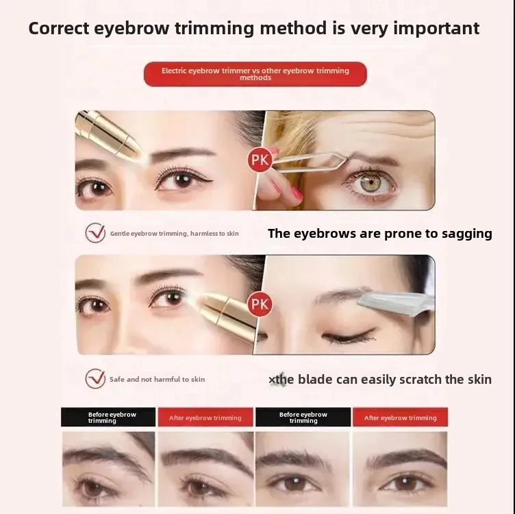 Electric Eyebrow Trimmer Cross-Border Eyebrow Pen Grooming Tool Rechargeable Razor Shaping Devic