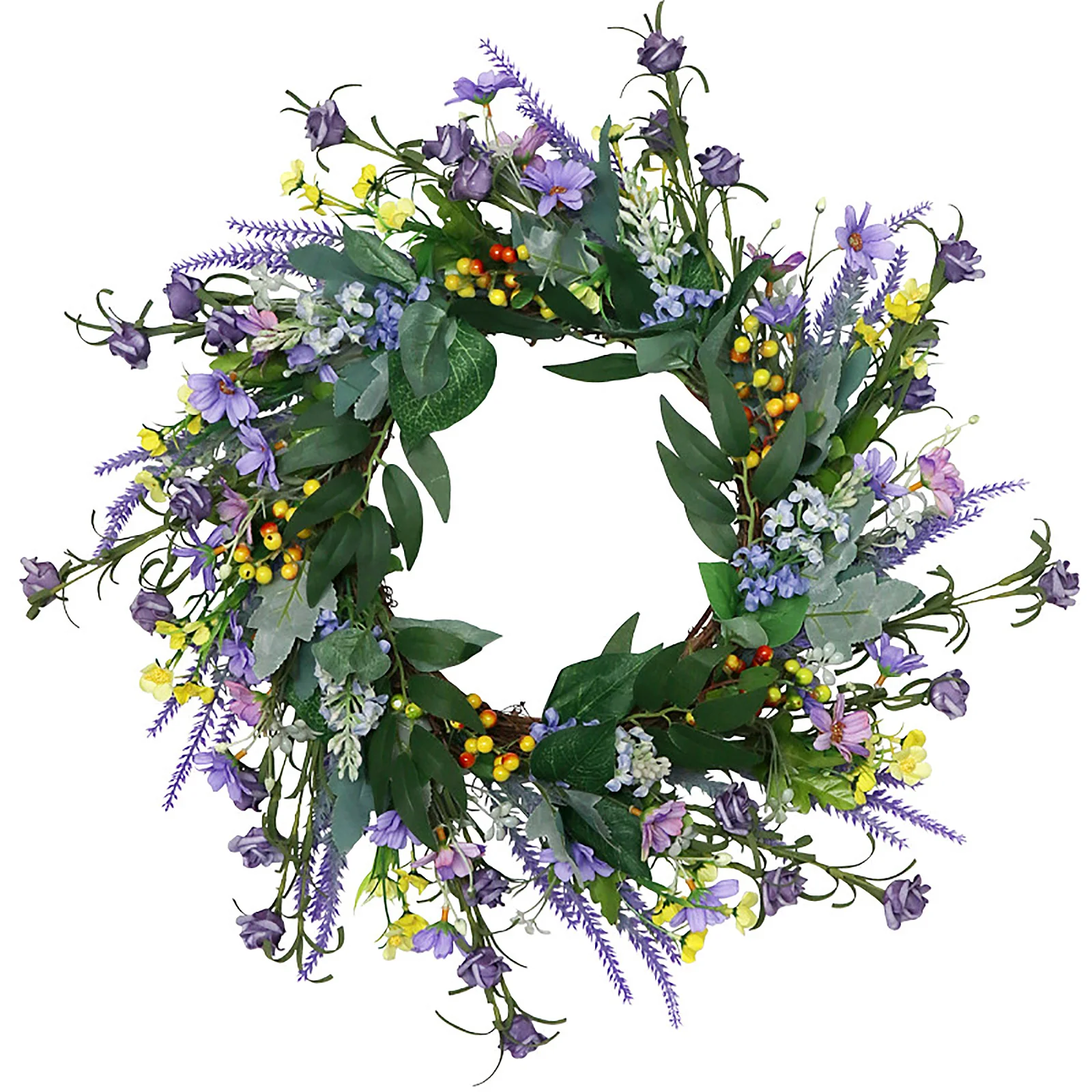 

American Style Pastoral Wedding Wreaths Front Door Wall Hanging Garland Christmas Outdoor Garden Home Decoration