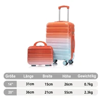 Ensemble de bagages PC rouge 14"/20" 2 pièces avec serrure à combinaison 3