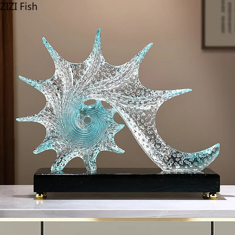 Spiral Conch Statue Home Landscape Ornaments Desk Decoration Resin Crafts Creative Bubble Conch Sculpture Room Aesthetic Decor