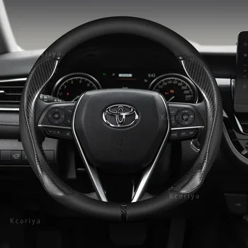 Coprivolante per Auto antiscivolo 38cm 15 "in pelle per Toyota Corolla CH-R Camry Rav4 Auris Prius Yalis Avensis accessori Auto
