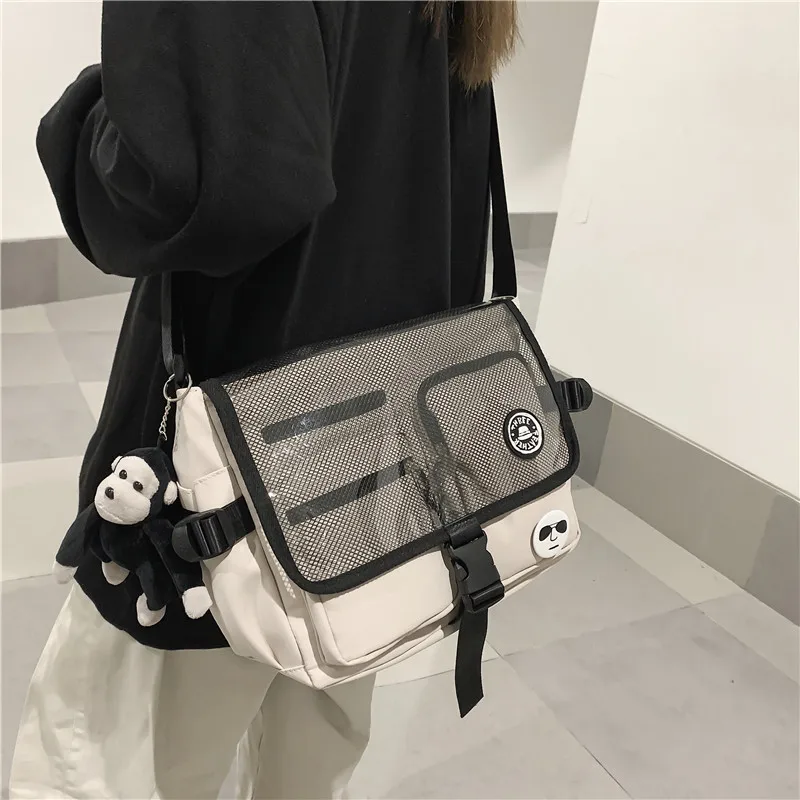 

Trendy cool crossbody for men ins personality transparent shoulder for girls casual versatile shoulder bag sports student bag